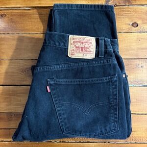 Vintage Levi's 550 Jeans Mens 38x34 (Fits 37x33) Black Denim Relaxed Tapered Leg